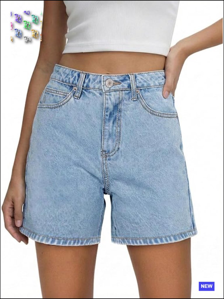 High Waisted Stretchy Denim Jean Shorts Casual Hot Jorts With Pockets Y2k Summer